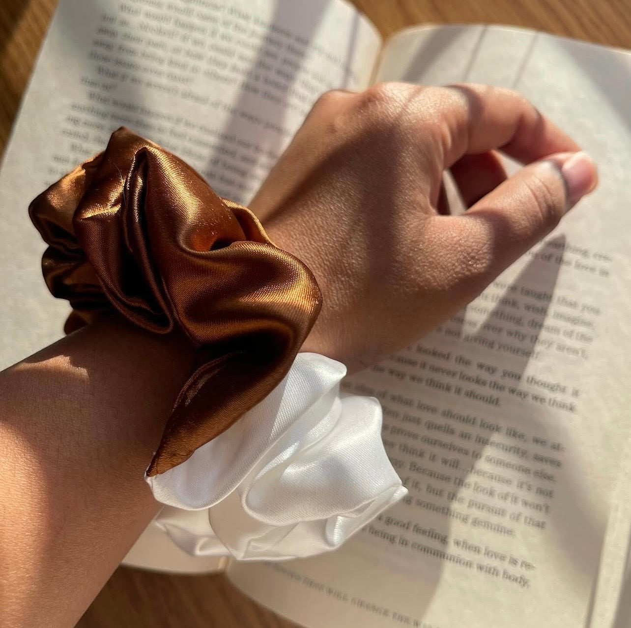 Dual Mocha Cloud Satin Scrunchie 🤎☁️