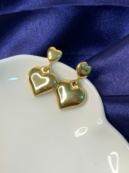 Amour Heart Drop Earrings- 316 Certified