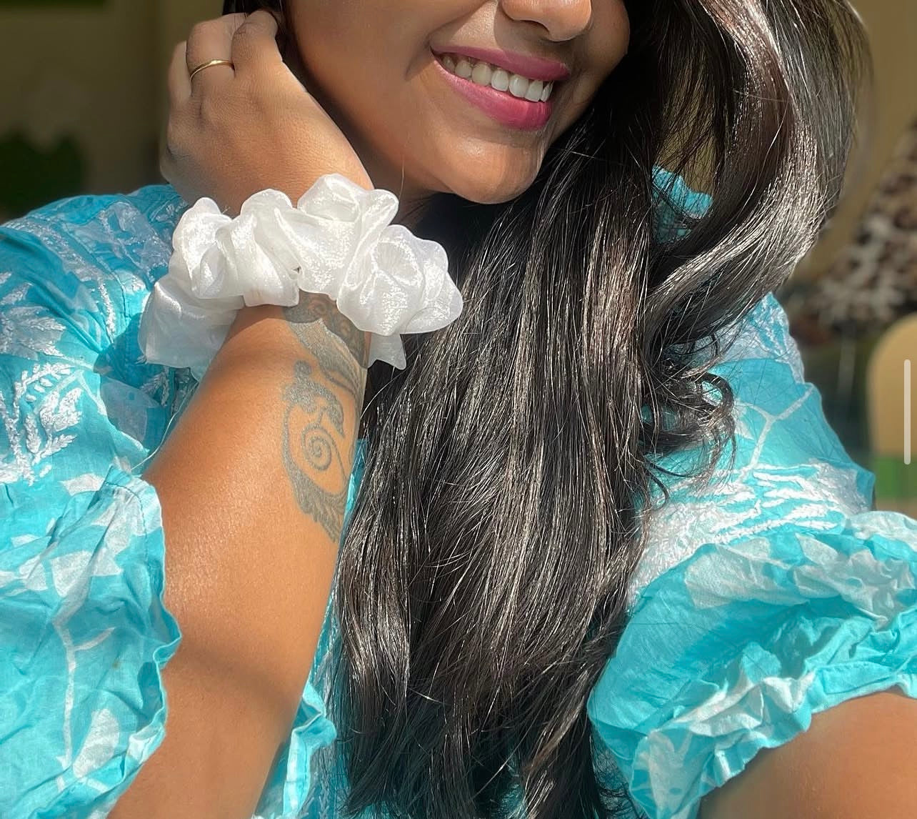 White Cloud Nine Organza Scrunchie ☁️