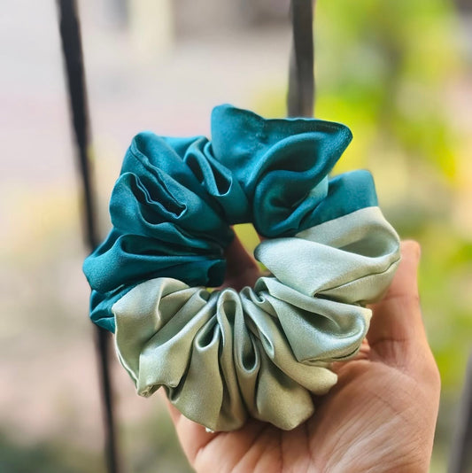 Dual Matcha satin scrunchie