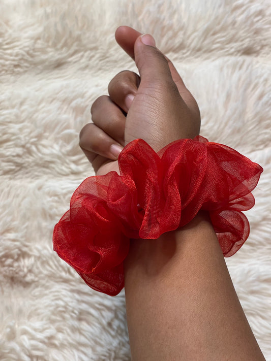Ruby Bloom Organza Scrunchie ❤️🌹