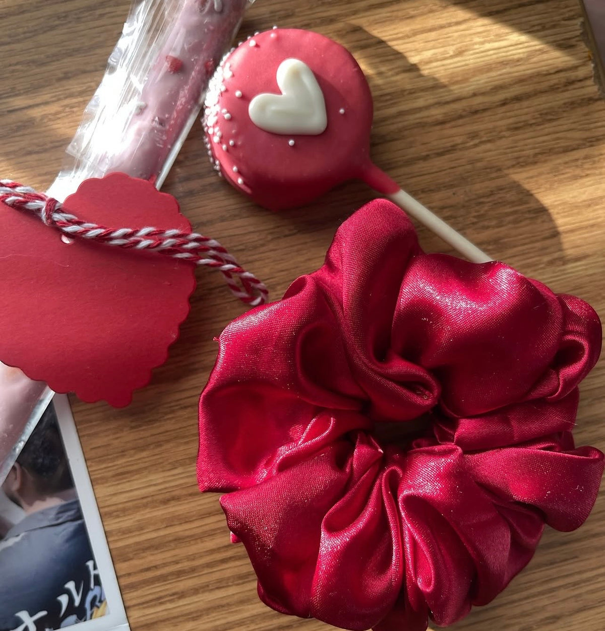 Ruby Red - Satin scrunchie