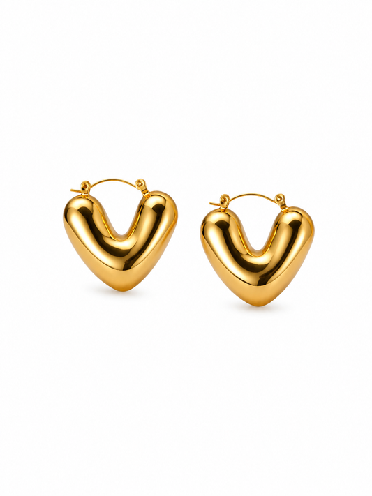 Heart Hoops - Anti Tarnish