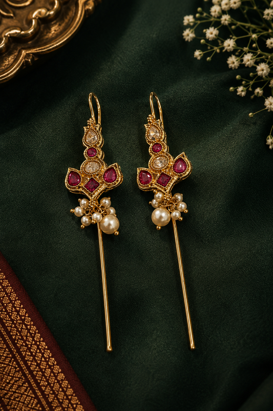 Saajiri Ruby Dangles