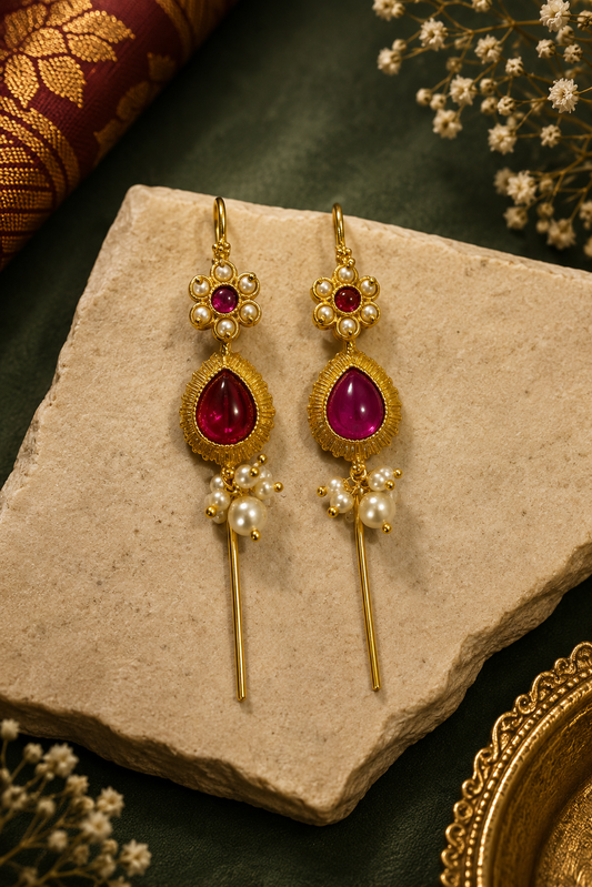 Gulabi Saaj Dangles