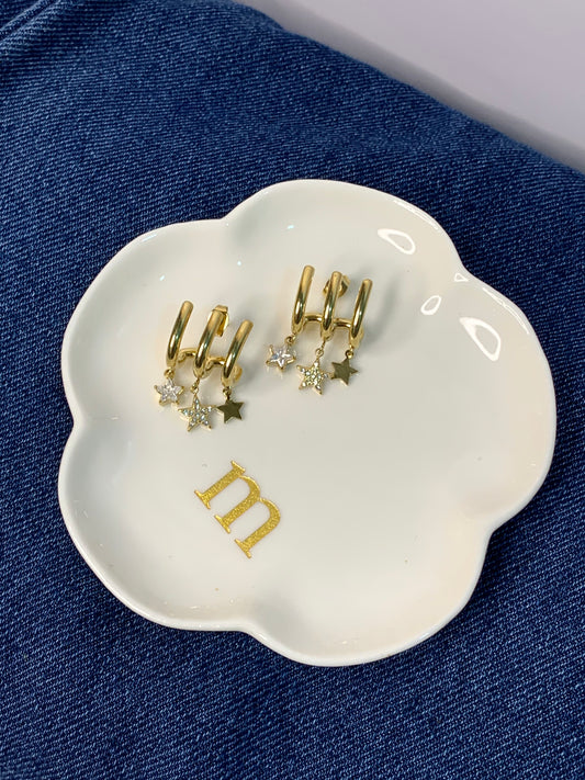 The Celeste Star Trio Hoops- 316 Certified