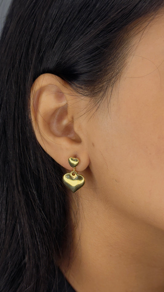 Amour Heart Drop Earrings- 316 Certified